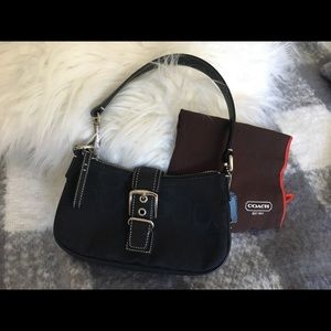 Coach Black Signature Canvas Shoulder Bag